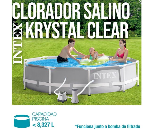 Clorador salino piscina Krystal Clear QS200 INTEX Blanco