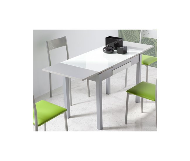 Mesa de Cocina Rectangular Extensible TETRA 60x100 Blanco