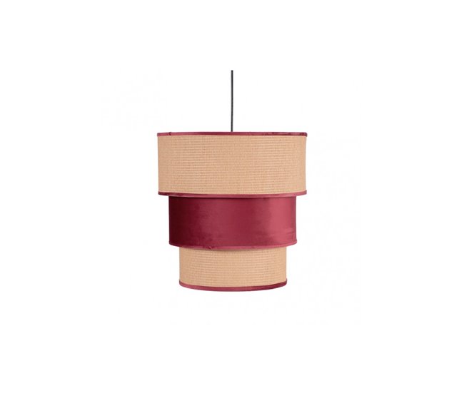 Lámpara De Techo Textil Serie Lãºcio Rojo
