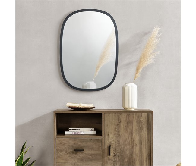 Espejo de Pared Copertino Ovalado [en.casa] Negro