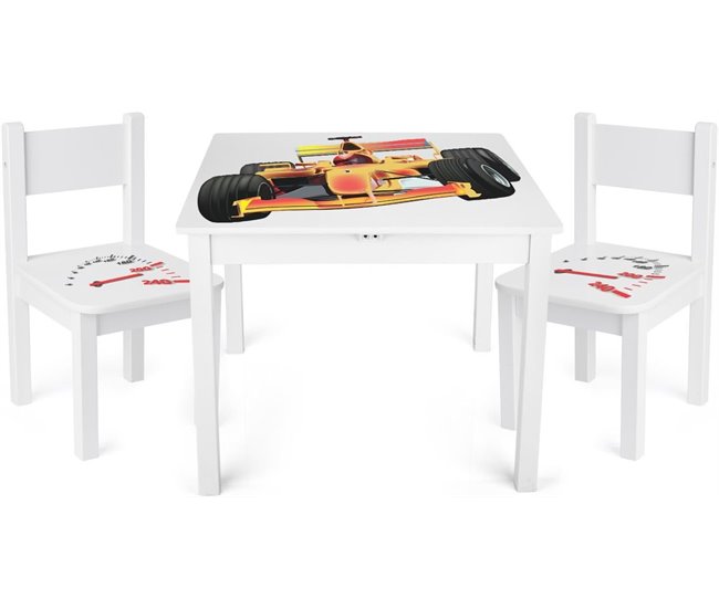 Mesa y 2 sillas para niños: Coche de F1 Multicolor