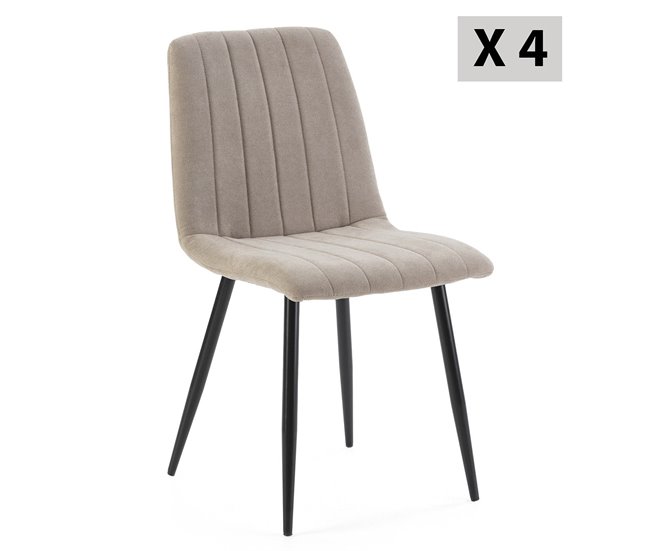Pack 4 sillas de comedor Laia Blanco, gris 43 x 98 x 44 cm - Conforama