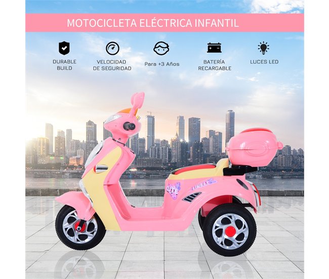 Moto Eléctrica Infantil HOMCOM 370-013 Rosa