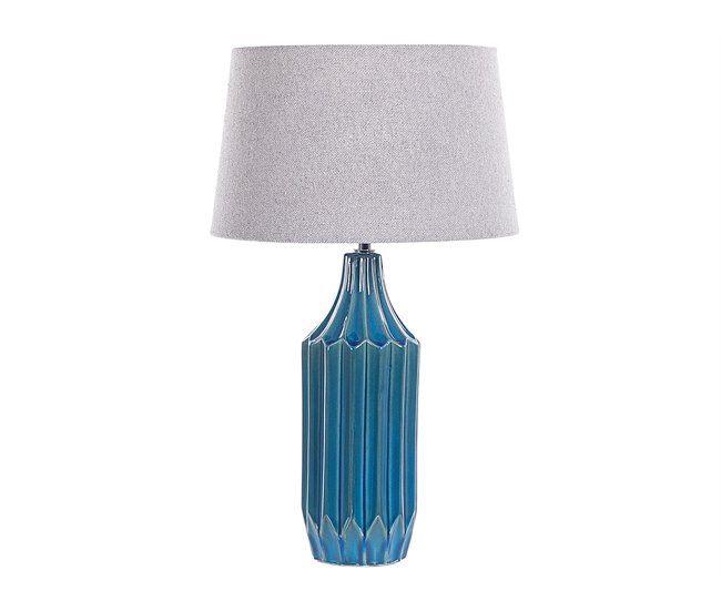 Beliani Lámpara de mesa ABAVA Azul/ Verde