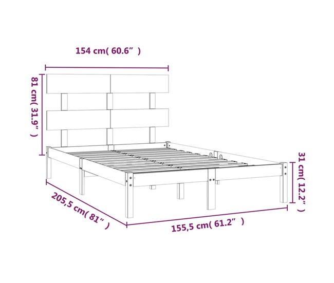 Estructura de cama 150x200 Blanco