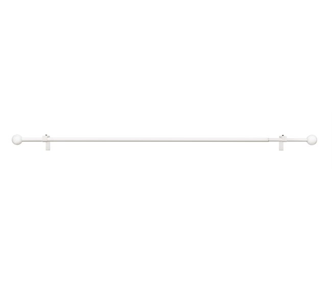 Barra cortina extensible ROUND 120-210cm blanco mate - Conforama