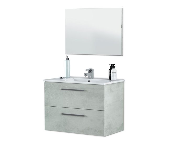 Mueble de baño Aruba 2 cajones + espejo Gris