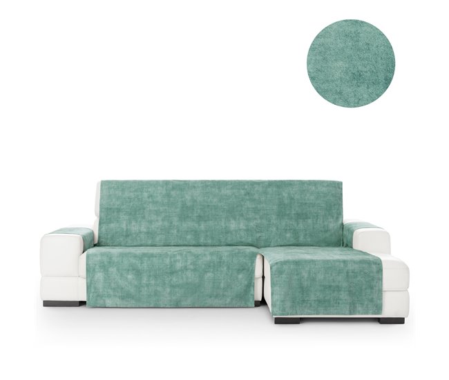 Cubre Sofá Protector Antimanchas Turin  Marfil Chaise Longue Derecho Verde