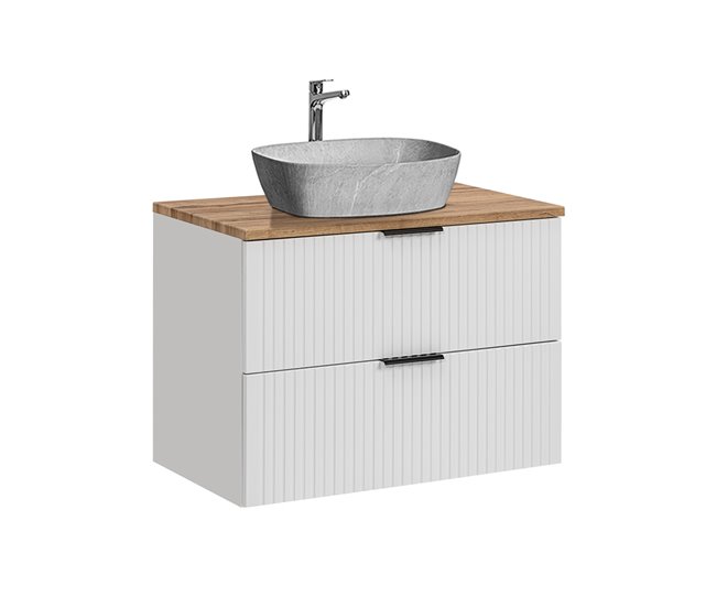 Mueble lavabo individual efecto piedra de Adriel Blanco