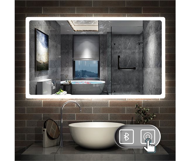 Espejo de baño LED + Bluetooth + antivaho 80x140 Natural