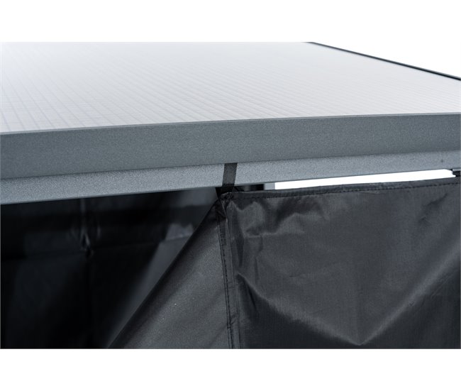 Leñero Ruston de alumino apto para exteriores con lona de cobertura 165 Antracita