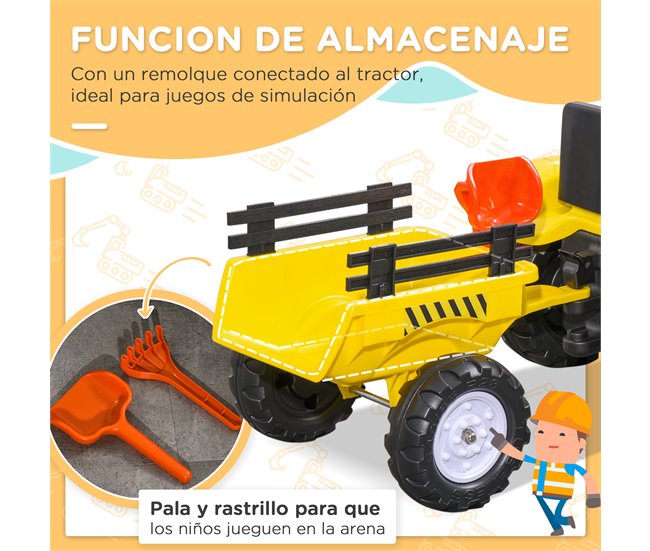 Tractor Infantil HOMCOM 341-017V00YL Amarillo