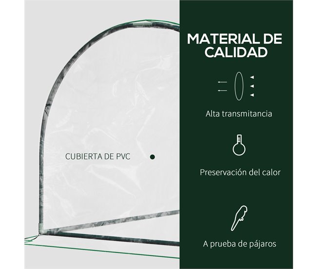 Invernadero Caseta Acero, PVC Outsunny Transparente