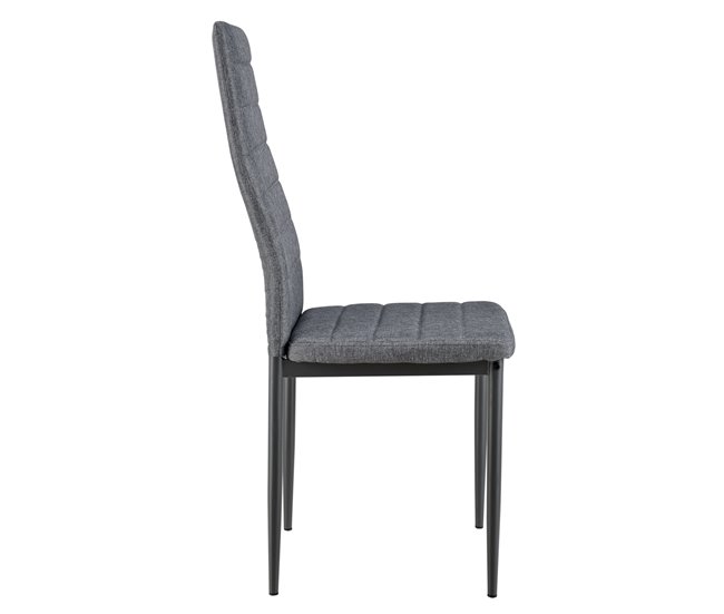 Set de 2x sillas de Comedor Lidköping tapizadas de tela y acero Gris