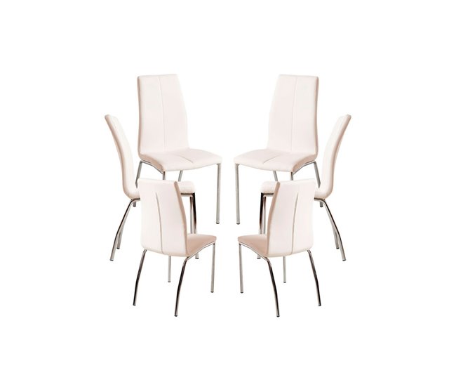 Pack 6 sillas de comedor Zuni Gris 41 x 96 x 48 cm - Conforama