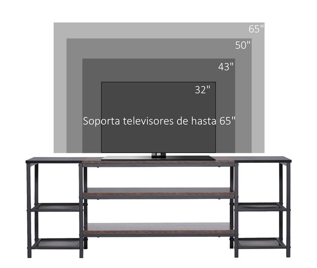 Mueble de TV HOMCOM 839-539V00RB 140 Multicolor
