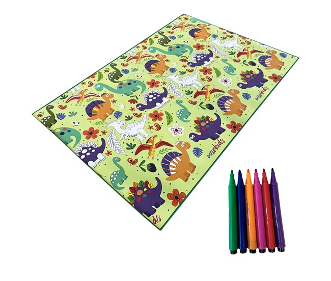 Acomoda Textil – Alfombra Infantil para Colorear. Verde