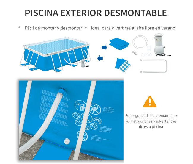 Piscina desmontable Outsunny 848-031V90BU Azul