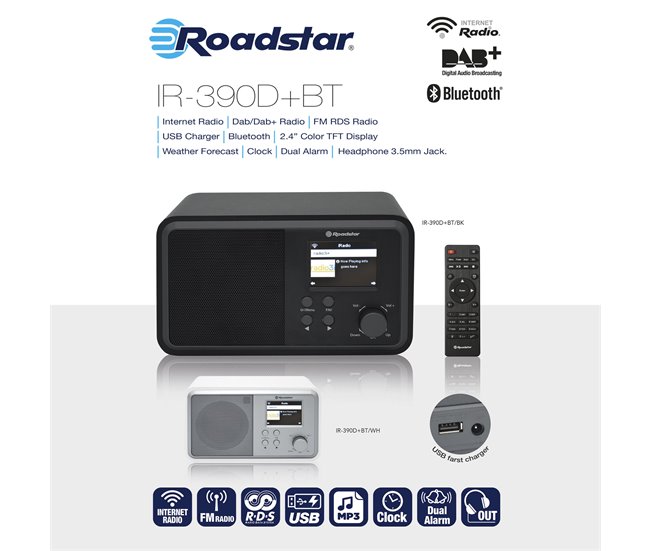 Radio portátil Roadstar IR-390D+BT/WH Blanco