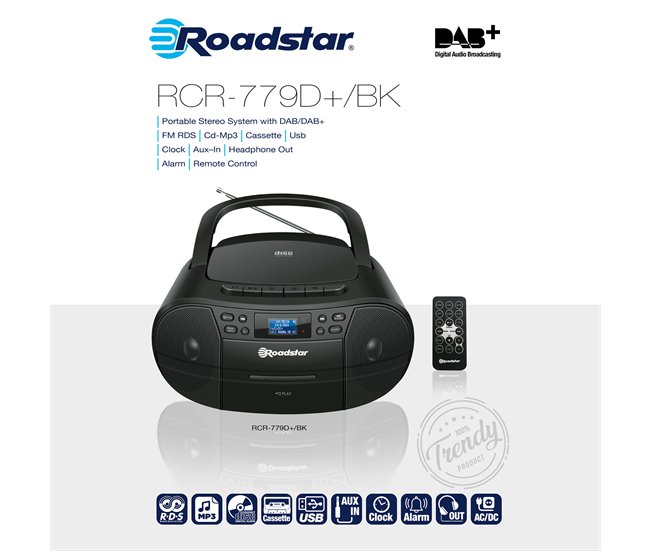 Radio CD Roadstar RCR-779D+/BK Negro