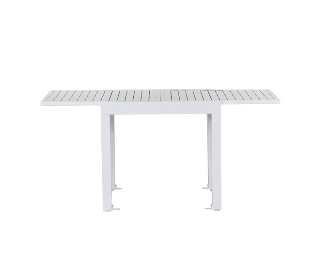 Mesa de jardín extensible de aluminio Lipari 82x82 Blanco