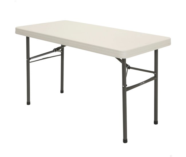Mesa patas plegables rectangular crema LIFETIME 122 x 61 x 74 cm Crema