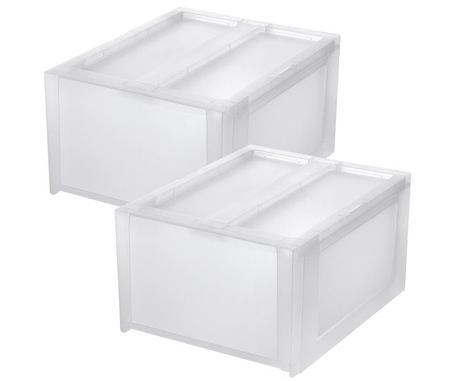 Set de 2 cajas de almacenamiento Transparente