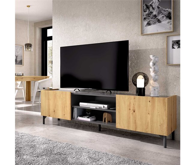 Mueble Bajo Tv Astral Gris Oscuro