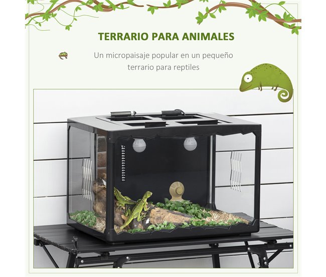 Terrario para Reptiles PawHut D40-017V90 Negro