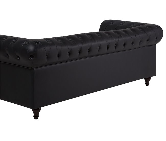 Beliani Conjunto de sofás CHESTERFIELD Negro