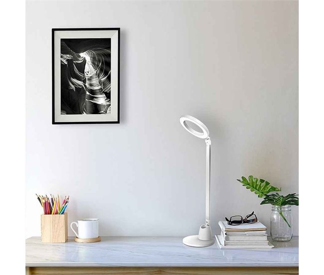Lámpara Escritorio Aluminio Serie Calcita Blanco