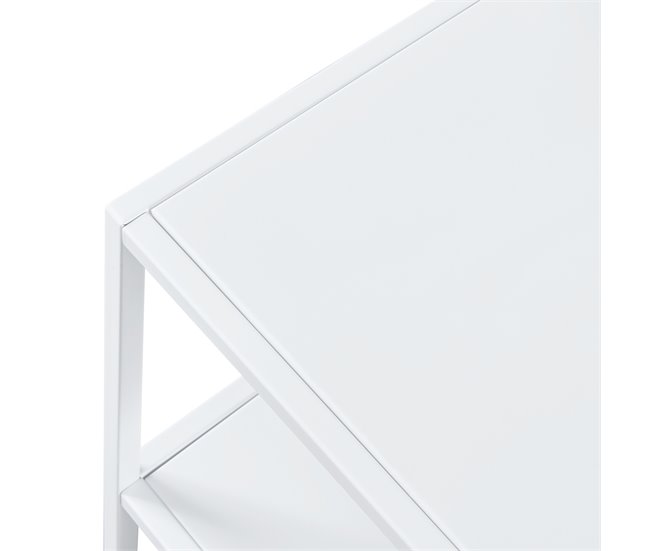 Mesa auxiliar Kumlinge en forma de ecalera diseño atemporal acero 60x50 Blanco