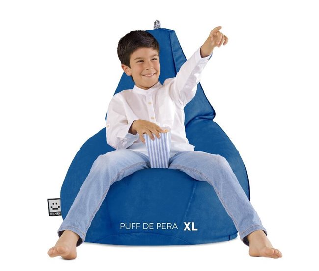 Puff Pera Polipiel Interior Infantil XL HAPPERS Azul