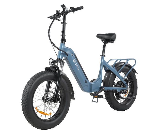 Bicicleta Eléctrica DYU FF500 20" - Motor 500W Frenos de Disco Azul
