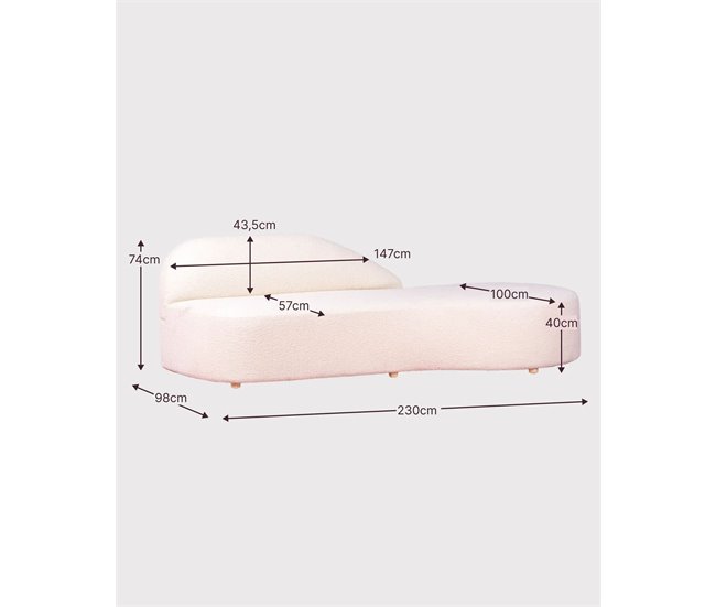 Sofá de diseño en tejido bouclé - Mozart Blanco