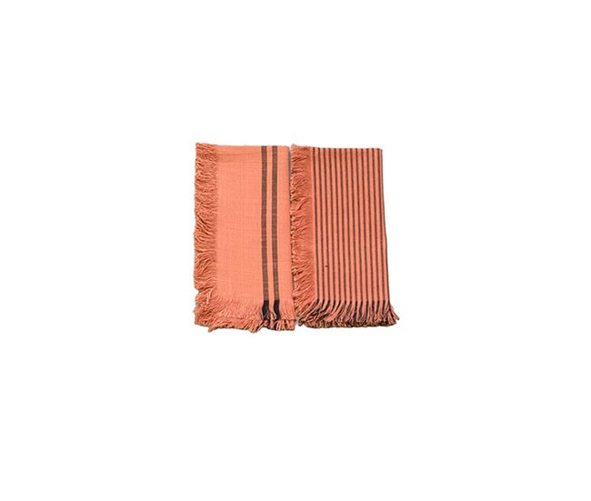 Pack 4 servilletas de algodón modelo Kila Rojo
