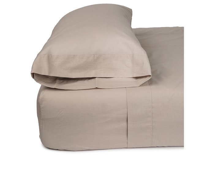 Set de 2 fundas de almohada de poliéster-algodón Marron Claro