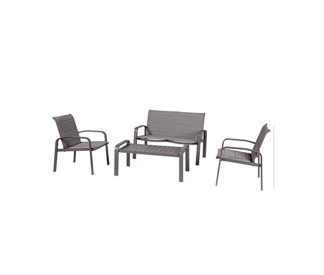 Set de jardín mesa y 4 sillas ELYN  Gris