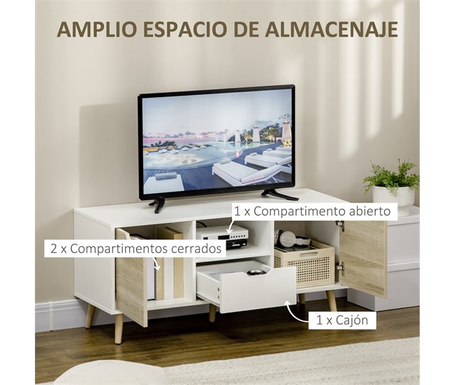Mueble de TV HOMCOM 838-180ND 110 Blanco