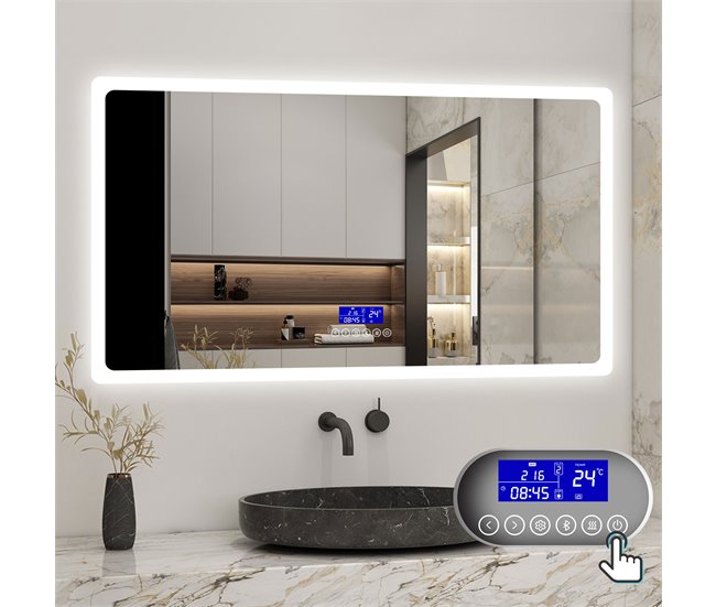 Espejo de baño LED + Bluetooth + Lupa 80x160 Natural