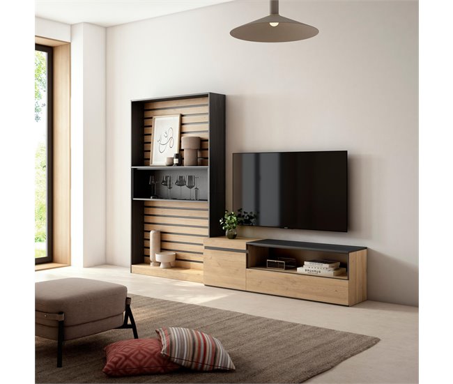Skraut Home - Muebles de Salón para TV - Conjunto de muebles comedor -  260x186x35cm - Para TV hasta 65 