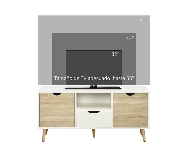 Mueble de TV HOMCOM 838-180ND 110 Blanco