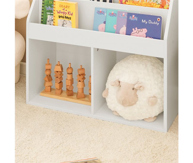 Librería Infantil para Niños con 3 Estanterías KMB01-W SoBuy Blanco