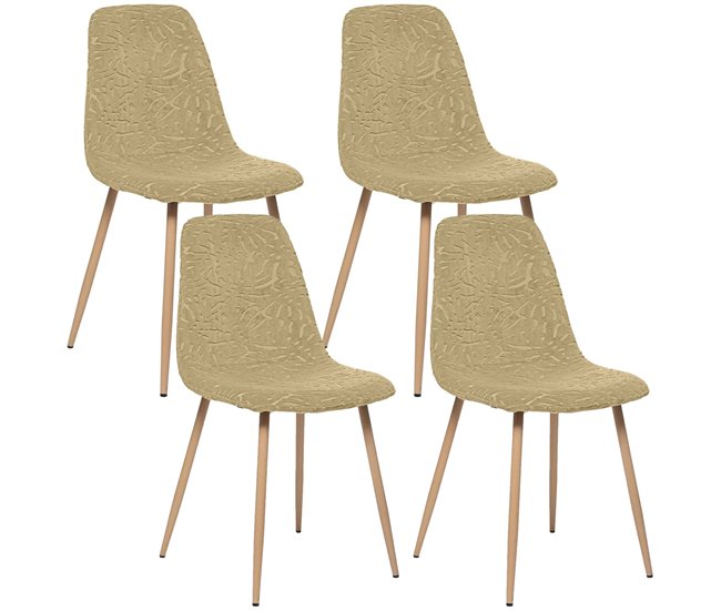 Set de 4 sillas tapizadas Mostaza