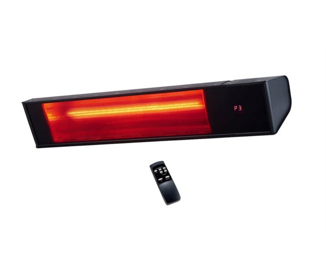 Calentador de infrarrojos WIFI de 2000W de vidrio negro sinterizado Negro
