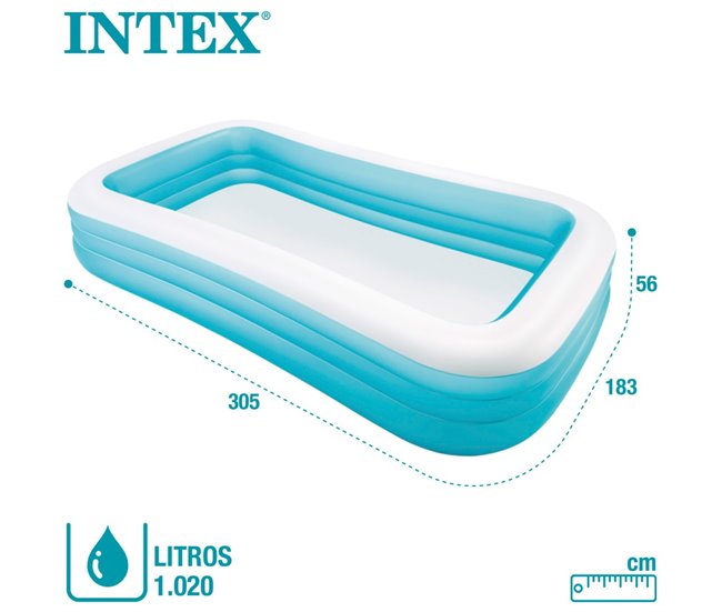 Piscina hinchable INTEX rectangular 305 x 183 x 56 cm - 1020 l Azul