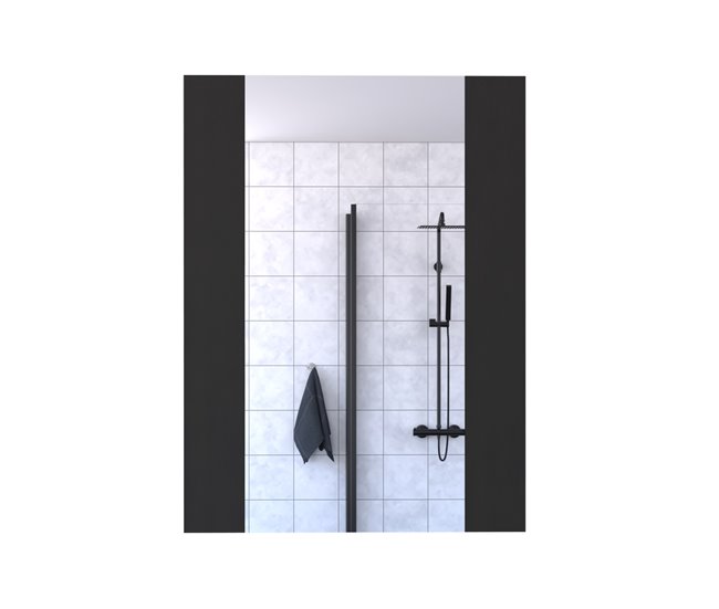 Espejo de Baño Madrid, con forma rectangular Negro