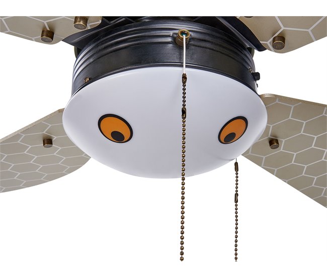 Beliani Lámpara de techo con ventilador DOLORES Negro