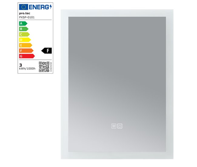 Espejo de pared con LED Scafa para baño IP65 con antivaho y lupa 45x3 Blanco