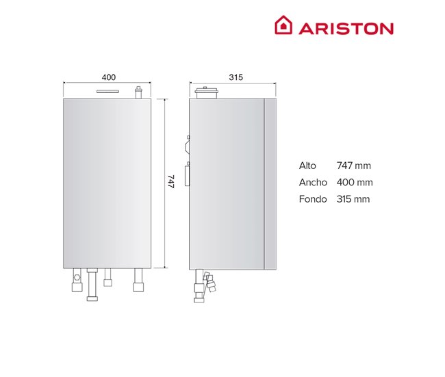Caldera de condensación, Ariston, HS Premium 24, Clase Energetica A Blanco Lacado